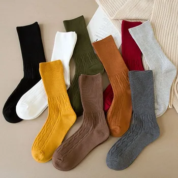 Solid Color Cotton Socks Autumn/Winter Warm Women's Socks Soft Comfortable Knitted Girls Casual Socks Middle Long Female Sox
Solid Color Cotton Socks Autumn/Winter Warm Women's Socks Soft Comfortable Knitted Girls Casual Socks Middle Long Female Sox