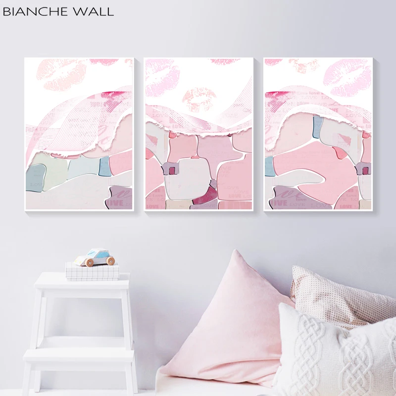 Pink Lip Print Abstract Geometric Pattern Line Canvas Painting Scandinavian Style Poster Decorative Picture Nordic Decoration
Pink Lip Print Abstract Geometric Pattern Line Canvas Painting Scandinavian Style Poster Decorative Picture Nordic Decoration