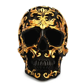 Halloween Resin Craft Black Skull Head Golden Carving Halloween Party Decoration Skull Sculpture Skeleton Funny Ornaments
Halloween Resin Craft Black Skull Head Golden Carving Halloween Party Decoration Skull Sculpture Skeleton Funny Ornaments