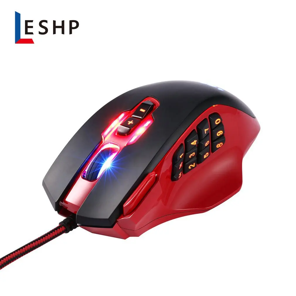 Gaming Mouse Backlit USB Wired 8200DPI 19 Keys RGB Gaming Mouse With Side Buttons and Adjustable Backlight
Gaming Mouse Backlit USB Wired 8200DPI 19 Keys RGB Gaming Mouse With Side Buttons and Adjustable Backlight