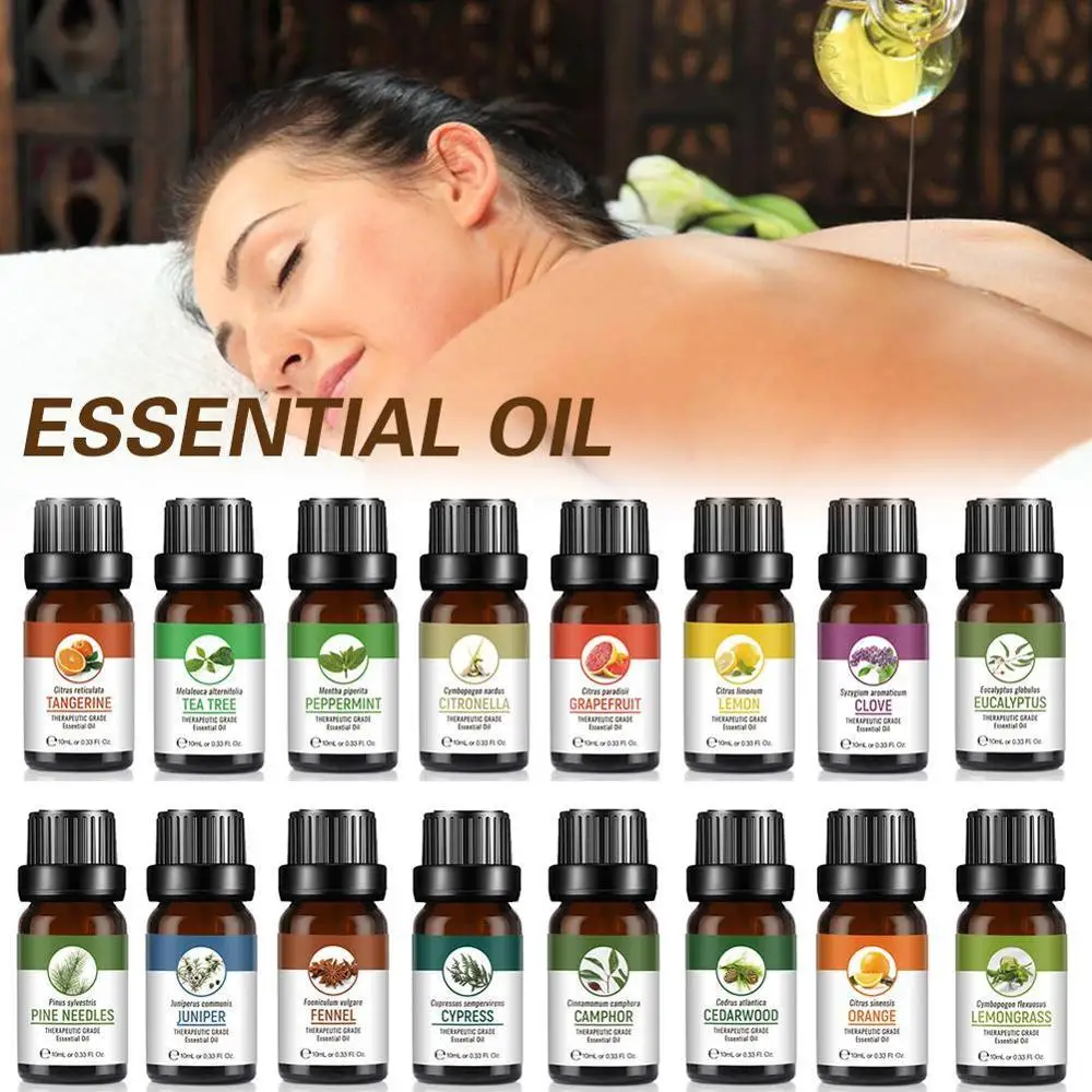 

10ml 13 Flavours Essential Oils Pure Plant Relieve Stress Air Freshening Essential Oils Therapeutic Grade Aromatherapy Aroma Oi