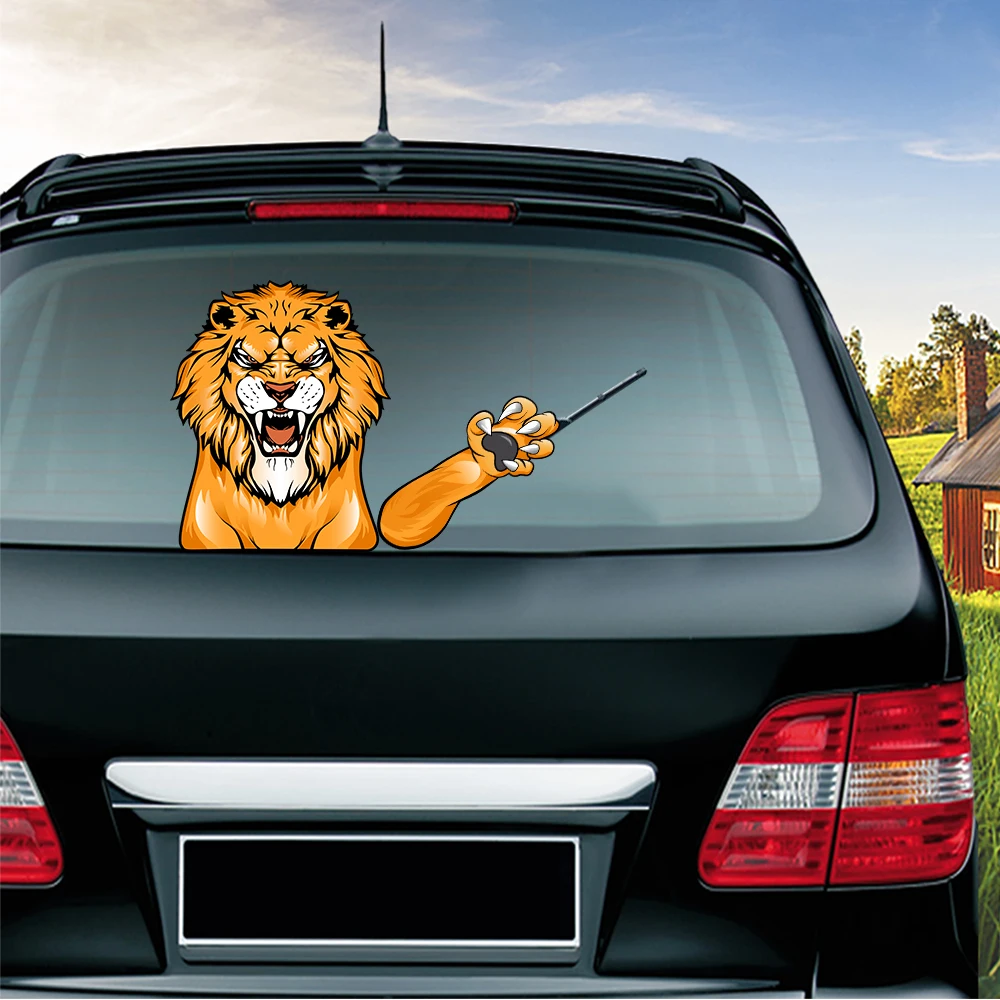 Angry lion Waving Wiper Decals Removable Reusable Car Styling Rear Window Wiper Stickers Rear Windshield Car Stickers And Decals
Angry lion Waving Wiper Decals Removable Reusable Car Styling Rear Window Wiper Stickers Rear Windshield Car Stickers And Decals