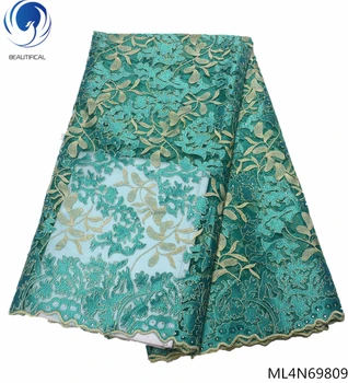 Beautifical french net laces fabrics with rhinestone 2019 Embroidered lace fabrics tulle net laces fabric 5yards/lot ML4N698 
Beautifical french net laces fabrics with rhinestone 2019 Embroidered lace fabrics tulle net laces fabric 5yards/lot ML4N698