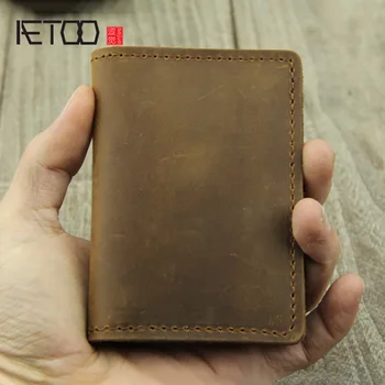AETOO Crazy Horse leather handmade photo bit card bag, men's head leather coin purse, mini women's ultra-thin small card bag 
AETOO Crazy Horse leather handmade photo bit card bag, men's head leather coin purse, mini women's ultra-thin small card bag