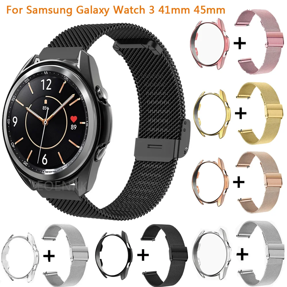Band Screen Protector TPU Case With Bracelet For Samsung Galaxy Watch 3 41mm 45mm Bracelet Stainless Steel Metal Mesh Loop Strap
Band Screen Protector TPU Case With Bracelet For Samsung Galaxy Watch 3 41mm 45mm Bracelet Stainless Steel Metal Mesh Loop Strap