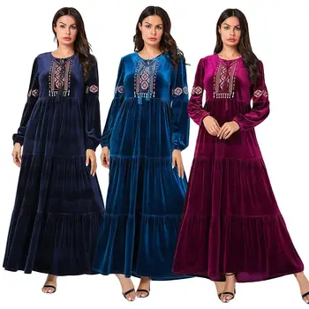 Velvet Abaya Muslim Embroidery Long Maxi Dress Velvet Arab Kaftan Islamic Jilbab Robe Ethnic Vintage Autumn Winter Dress Fashion
Velvet Abaya Muslim Embroidery Long Maxi Dress Velvet Arab Kaftan Islamic Jilbab Robe Ethnic Vintage Autumn Winter Dress Fashion