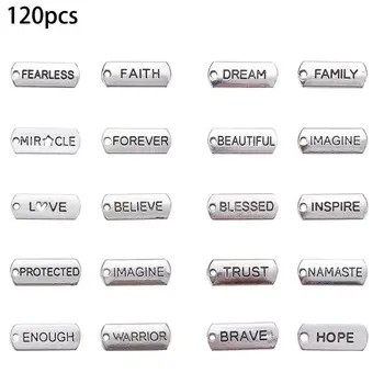 120 Pcs Inspirational Word Charms Pendants for DIY Bracelets Necklaces
120 Pcs Inspirational Word Charms Pendants for DIY Bracelets Necklaces