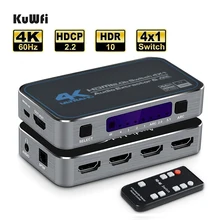 4K60Hz 4 Ports HD-MI 2.0b Switch Switcher Box 4 in 1 Out with Optical 3.5mm Stereo Audio Out Remote Audio Extractor ARC HDCP 2.2 4K60Hz 4 Ports HD-MI 2.0b Switch Switcher Box 4 in 1 Out with Optical 3.5mm Stereo Audio Out Remote Audio Extractor ARC HDCP 2.2