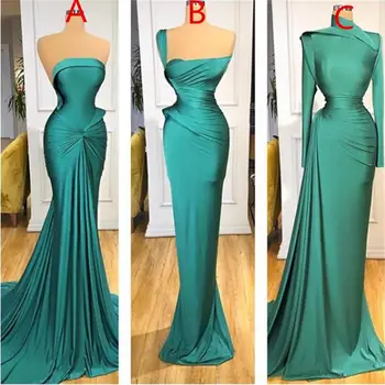 Cheap Elegant High Neck Evening Dresses Long Sleeve Pleats Strapless Formal Dress Evening Wear Party Gowns Vestidos Party
Cheap Elegant High Neck Evening Dresses Long Sleeve Pleats Strapless Formal Dress Evening Wear Party Gowns Vestidos Party