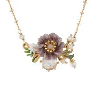 enamel glaze pearl spring flower female clavicle necklace
enamel glaze pearl spring flower female clavicle necklace