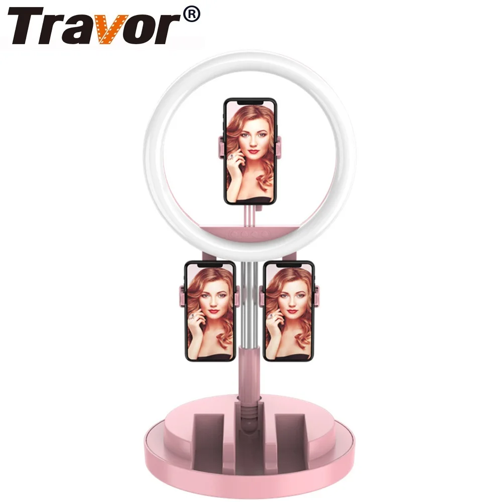 Travor ring light 11inch ring lamp portable selfie fill light three seats phone holder ringlight for youtube shooting light ring
Travor ring light 11inch ring lamp portable selfie fill light three seats phone holder ringlight for youtube shooting light ring
