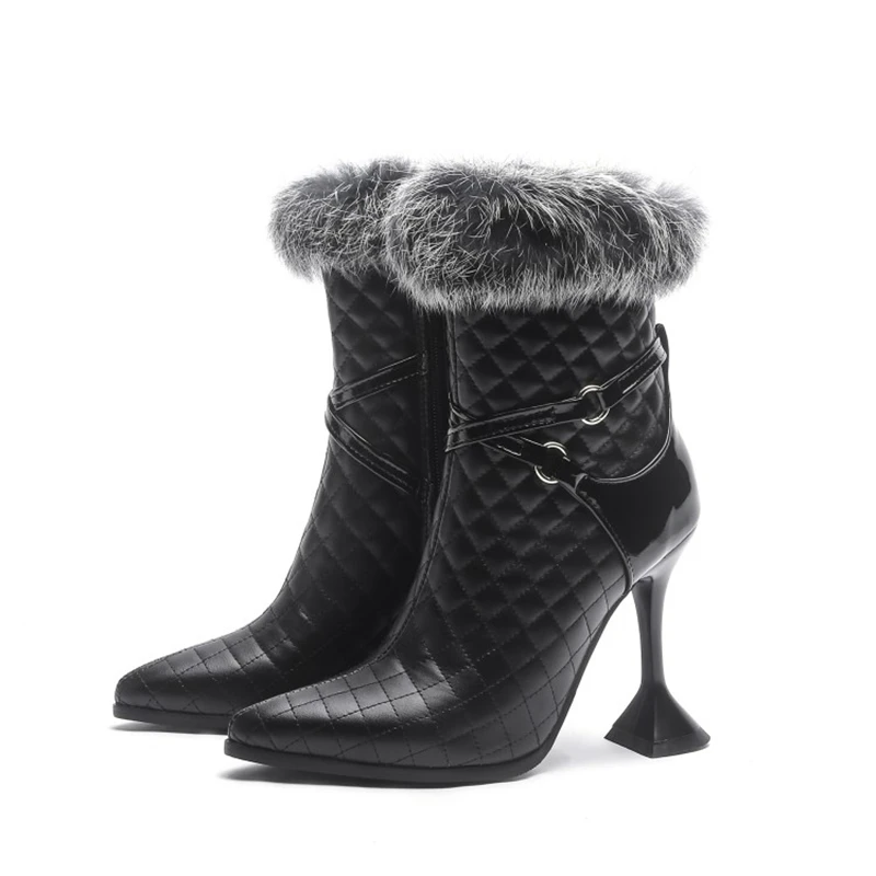 Leather Women Boots Sexy Fashion Snow Boots Platform Keep Warm Ankle Zip Furry Heels Winter Boots Botas Muje Size 50 T1016 
Leather Women Boots Sexy Fashion Snow Boots Platform Keep Warm Ankle Zip Furry Heels Winter Boots Botas Muje Size 50 T1016