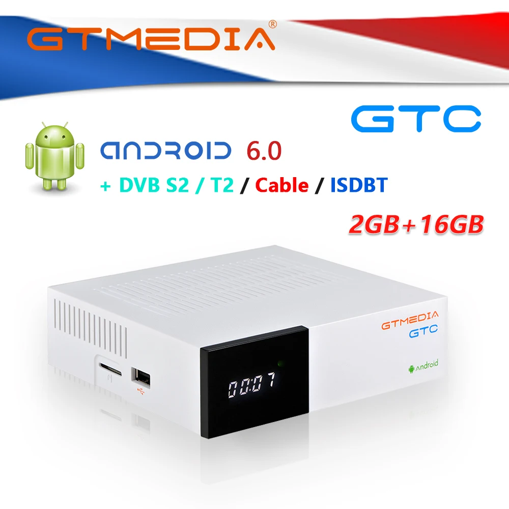 Germany GTMEDIA GTC TV BOX DVB-S2 Android 6.0 DVB-C DVB-T2 4k ISDB-T Bluetooth 4.0 Wifi 2GB 16GB Youtube Satellite Receiver
Germany GTMEDIA GTC TV BOX DVB-S2 Android 6.0 DVB-C DVB-T2 4k ISDB-T Bluetooth 4.0 Wifi 2GB 16GB Youtube Satellite Receiver