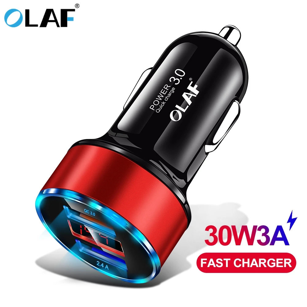 

Olaf Quick Charge 3.0 USB Car Charger For iPhone 7 3A Fast Charging Adapter For Samsung A50 Xiaomi Mi9 QC3.0 Car Phone Charger