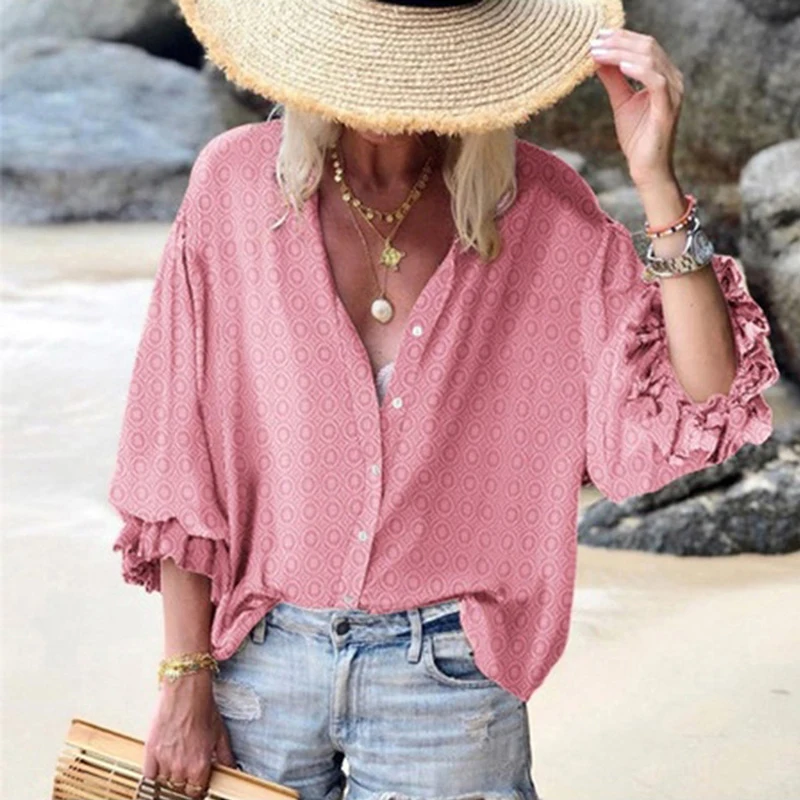 Sholina Plus Size Loose Blouse Women Printed V Neck Button Tops Shirts Office Ladies Elegant Blusas Femme Autumn Cardigan Blouse
Sholina Plus Size Loose Blouse Women Printed V Neck Button Tops Shirts Office Ladies Elegant Blusas Femme Autumn Cardigan Blouse