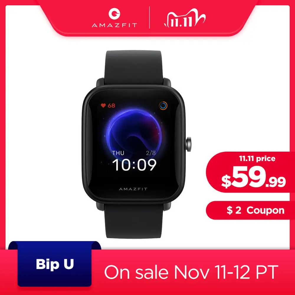 Amazfit Bip U Smartwatch 5ATM Water Resistant Color Display GLONASS Sleep Monitoring Sport Tracking for Android
Amazfit Bip U Smartwatch 5ATM Water Resistant Color Display GLONASS Sleep Monitoring Sport Tracking for Android