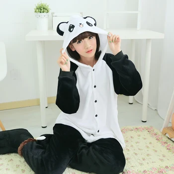 

Kigurumi Unicorn Pajama Adult Animal monkey Onesie Women Men Couple 2019 Winter Pajamas Suit Panda Sleepwear Flannel Pijamas