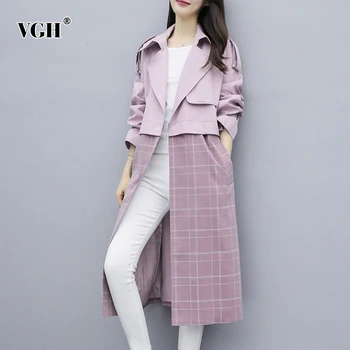 VGH Patchwork Plaid Women's Windbreaker Lapel Collar Long Sleeve High Waist Lace Up Oversize Female Trench Coats 2020 Autumn New
VGH Patchwork Plaid Women's Windbreaker Lapel Collar Long Sleeve High Waist Lace Up Oversize Female Trench Coats 2020 Autumn New
