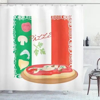 Pizza Shower Curtain, Delicious Food on Italian Flag Background Italian Cuisine Pizzeria Kitchen Concept, Cloth Fabric Bathroom
Pizza Shower Curtain, Delicious Food on Italian Flag Background Italian Cuisine Pizzeria Kitchen Concept, Cloth Fabric Bathroom