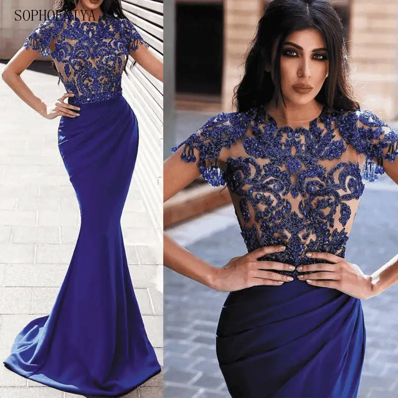 Royal Blue Beaded Evening Dresses 2019 Mermaid Long Sequin Lace Applique Elegant Luxury Formal Dress Robe de soiree
Royal Blue Beaded Evening Dresses 2019 Mermaid Long Sequin Lace Applique Elegant Luxury Formal Dress Robe de soiree