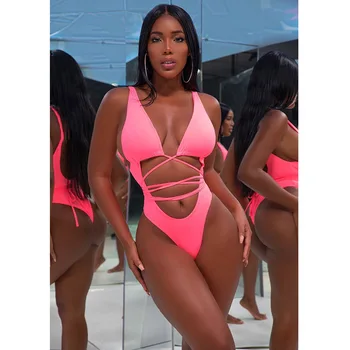 2019 Swimsuit leopard print pure color sexy tie one-piece swimsuit hollow bikini
2019 Swimsuit leopard print pure color sexy tie one-piece swimsuit hollow bikini