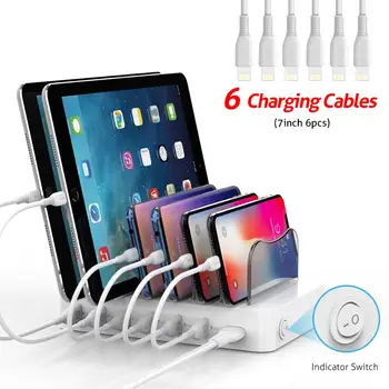 Soopii 50W/10A 6-Port Charging Station Desk Organizer for Multiple Devices, Dock Station with 6 Cables for Apple Included
Soopii 50W/10A 6-Port Charging Station Desk Organizer for Multiple Devices, Dock Station with 6 Cables for Apple Included