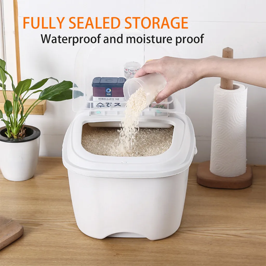 Rice Storage Kitchen Containers 10KG Flip Cover Sealed Multi-function Rice Bucket Storage Box Kitchen Household Kitchen Items
Rice Storage Kitchen Containers 10KG Flip Cover Sealed Multi-function Rice Bucket Storage Box Kitchen Household Kitchen Items