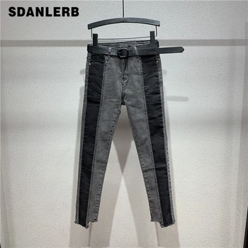 Harajuku Color Panel Jeans Women's 2020 Spring New Plus Size High-Waist Jeans Fashion Slim-Fit Pencil Pants Spodnie Damskie 
Harajuku Color Panel Jeans Women's 2020 Spring New Plus Size High-Waist Jeans Fashion Slim-Fit Pencil Pants Spodnie Damskie