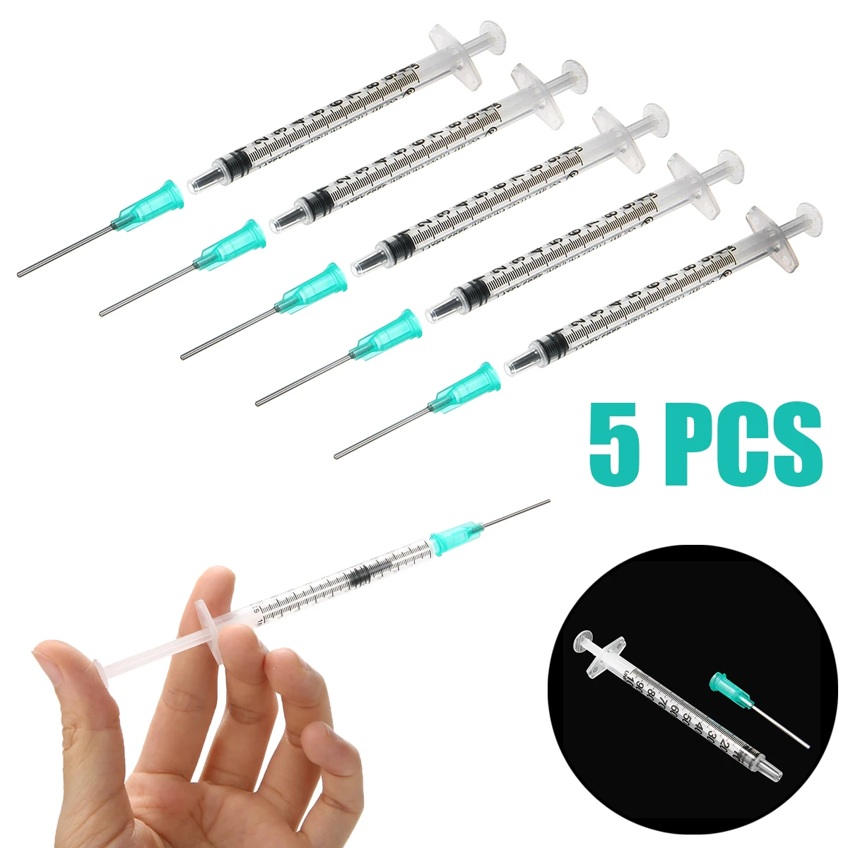 New 5pcs 1ml Syringes with 18G Blunt Needles Mixing Measuring Syringe Refilling for Industrial Applications Glue Tools
New 5pcs 1ml Syringes with 18G Blunt Needles Mixing Measuring Syringe Refilling for Industrial Applications Glue Tools