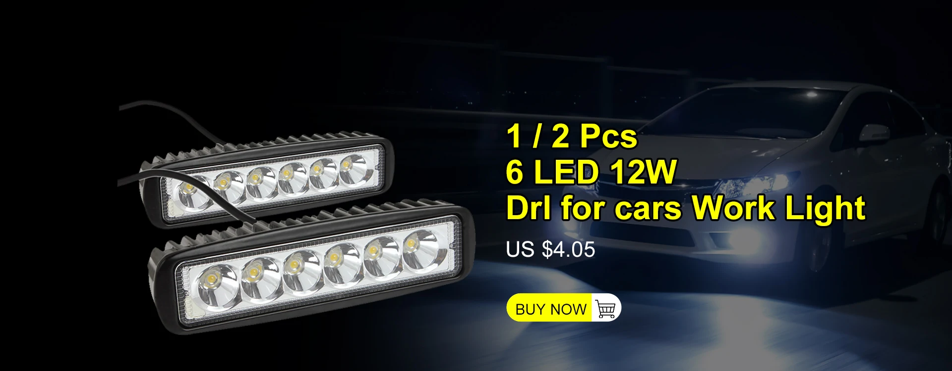 Generic 2Pcs 18W Led 12v Off Road Fso Work Light Bulb Spot Beam Bar For