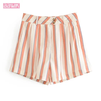 2019 Summer New Casual High Street Women's Hot Striped High Waist Female Shorts 
2019 Summer New Casual High Street Women's Hot Striped High Waist Female Shorts
