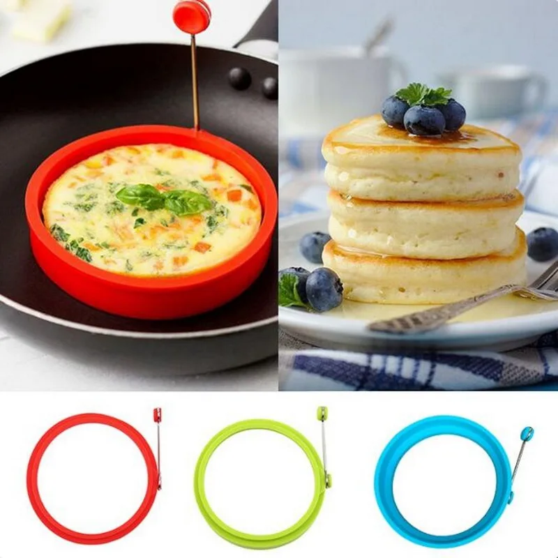 

Silicone Fried Egg Pancake Ring Omelette Fried Egg Round Shaper Eggs Mould for Cooking Breakfast Frying Pan Oven Kitchen