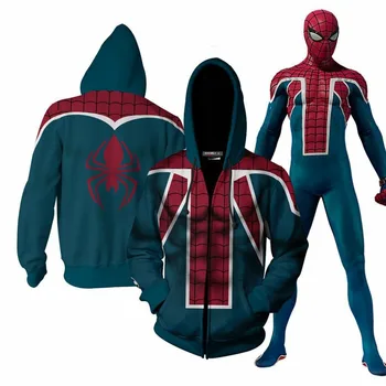 PS4 Game Spider-Man: The Heist Cosplay Costume Spiderman Hoodies fashion 3D Printing zipper Hooded Sweatshirts Sports fleece
PS4 Game Spider-Man: The Heist Cosplay Costume Spiderman Hoodies fashion 3D Printing zipper Hooded Sweatshirts Sports fleece