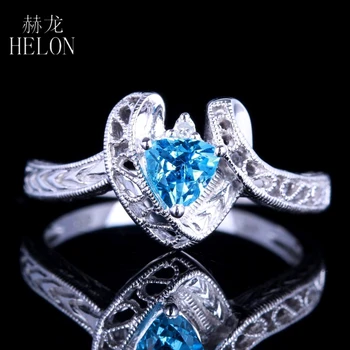 HELON Real 10K White Gold 5mm Trillion 1ct Genuine Natural Blue Topaz Engagement Wedding Ring Women Vintage Antique Deco Jewelry
HELON Real 10K White Gold 5mm Trillion 1ct Genuine Natural Blue Topaz Engagement Wedding Ring Women Vintage Antique Deco Jewelry