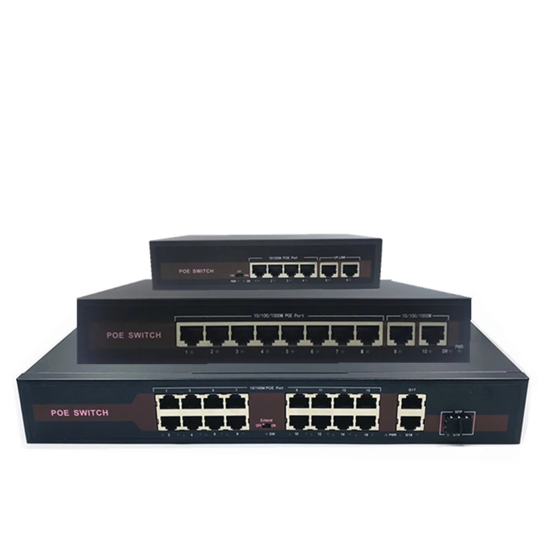 

48V Ethernet POE switch with 5/8/16 10/100Mbps Port IEEE 802.3 af/at Suitable for IP camera/Wireless AP/CCTV camera system