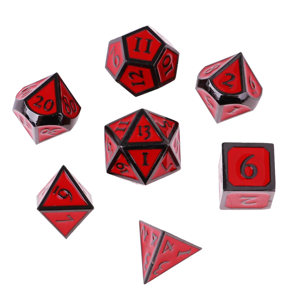 New D&D Dice Board Game set of 7 sided die D4 D6 D8 D10 D12 D20 Red New D&D Dice Board Game set of 7 sided die D4 D6 D8 D10 D12 D20 Red