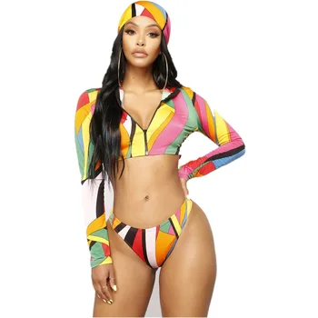 Sexy Print Swimsuit 3 pieces Bandage Thong Bikini 2020 Bandeau Swimwear Women Long sleeve top Bathing suit Women bathers Biquini
Sexy Print Swimsuit 3 pieces Bandage Thong Bikini 2020 Bandeau Swimwear Women Long sleeve top Bathing suit Women bathers Biquini