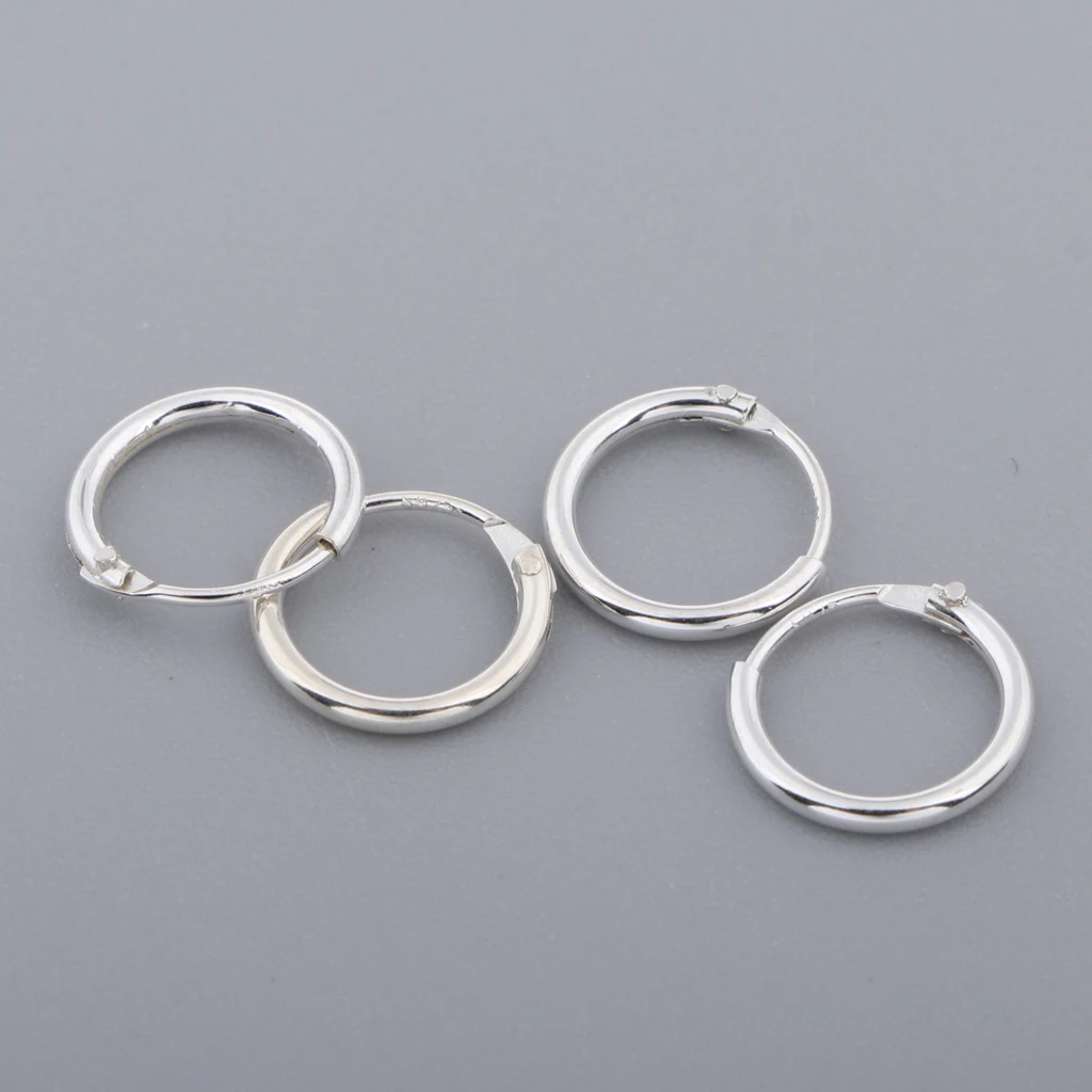 4 шт./упаковка маленькие круглые серьги-кольца Huggie из стерлингового серебра