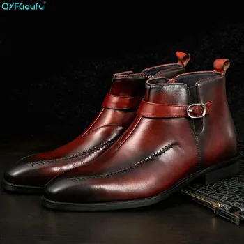 QYFCIOUFU Mens Genuine Cow Leather Zipper Boots Fashionable Square Toe Formal Shoes Boots Elegant Grooms Wedding Party Wear Shoe 
QYFCIOUFU Mens Genuine Cow Leather Zipper Boots Fashionable Square Toe Formal Shoes Boots Elegant Grooms Wedding Party Wear Shoe