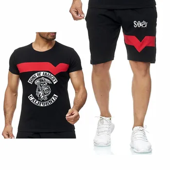 Hot TV SOA Sons of Anarchy Cosplay Costume Mens T-shirt SAMCRO Skull Print Fashion Crew neck Short sleeve T Shirts+pants suit
Hot TV SOA Sons of Anarchy Cosplay Costume Mens T-shirt SAMCRO Skull Print Fashion Crew neck Short sleeve T Shirts+pants suit