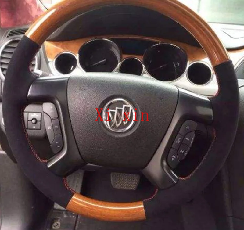 For Buick Customized left and right hand-sewn steering wheel cover black suede red thread
For Buick Customized left and right hand-sewn steering wheel cover black suede red thread