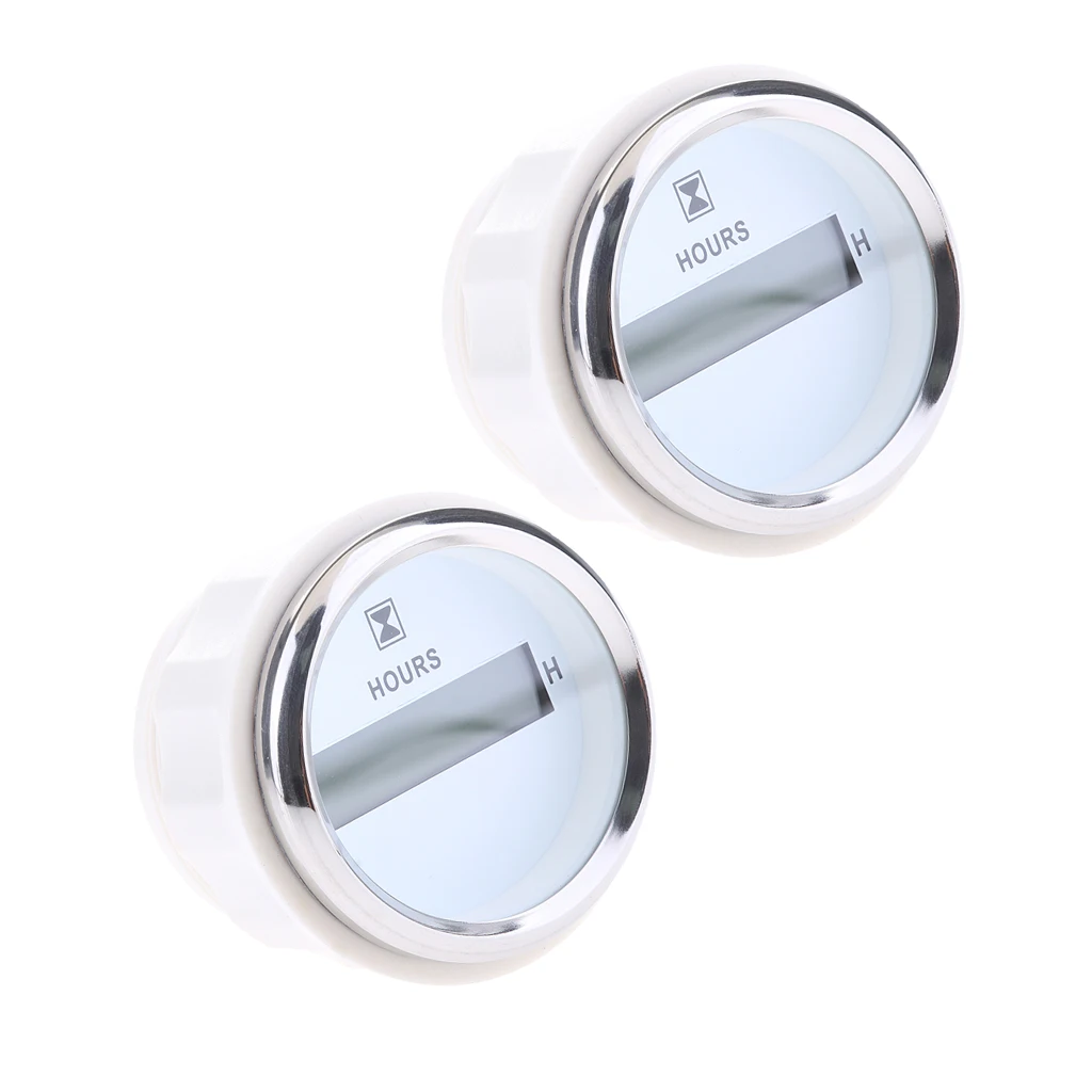 2pc Outboard Engine Hour Meter Gauge Marine Boat 52mm 2Inch LED Indicator White 2pc Outboard Engine Hour Meter Gauge Marine Boat 52mm 2Inch LED Indicator White