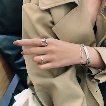 Round O Shaped Open Ring Real 925 Sterling Silver White Gold Wedding Ring Wide Polished Letter Ring Women Korean 925 Jewelry
Round O Shaped Open Ring Real 925 Sterling Silver White Gold Wedding Ring Wide Polished Letter Ring Women Korean 925 Jewelry