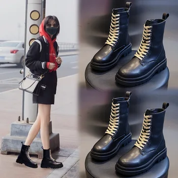 Martin Boot Woman's Leather 2020 New Leather British Style Motorcycle Ankle Boot Woman's Chunky Heel Middle Tube Casual Shoes
Martin Boot Woman's Leather 2020 New Leather British Style Motorcycle Ankle Boot Woman's Chunky Heel Middle Tube Casual Shoes