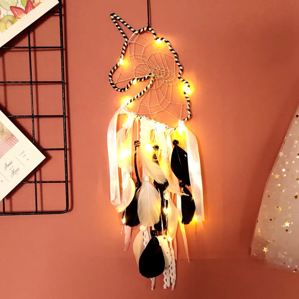 Led Night Light Unicorn Walling Hanging Decor Feather Dream Catcher Handmade Wind Chimes Home Decorations Craft Dreamcatcher
Led Night Light Unicorn Walling Hanging Decor Feather Dream Catcher Handmade Wind Chimes Home Decorations Craft Dreamcatcher