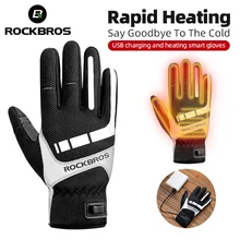 

ROCKBROS Heated Winter Glove Cycling Gloves USB Electric Rechargeable Ski Gloves Touchscreen Motorcycle Riding Hiking Snow Glove