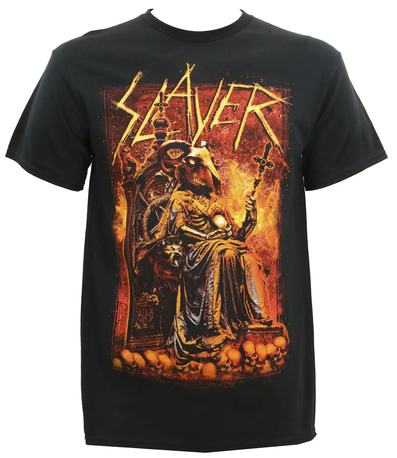 

Authentic Slayer Band Rib Goat Thrash Metal T Shirt S M L Xl 2Xl Newmen T Shirts Short