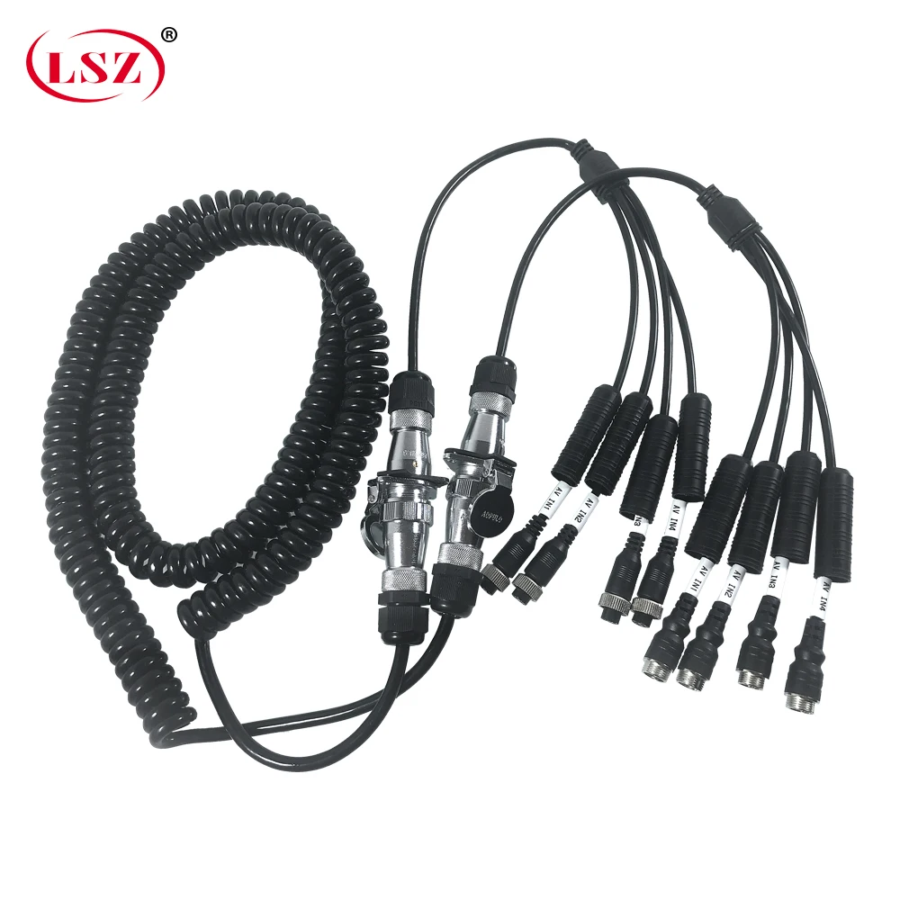 LSZ Factory wholesale Reversing image semi-trailer 5M spring line camera monitoring connection line
LSZ Factory wholesale Reversing image semi-trailer 5M spring line camera monitoring connection line