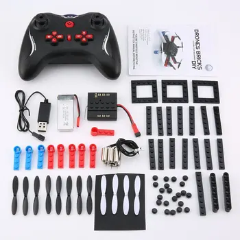 

L222 Mini Micro RC drone Building Block 3D Bricks Quadcopter Drone Aircraft UAV with Flips Headless Mode DIY for Beginner Gift