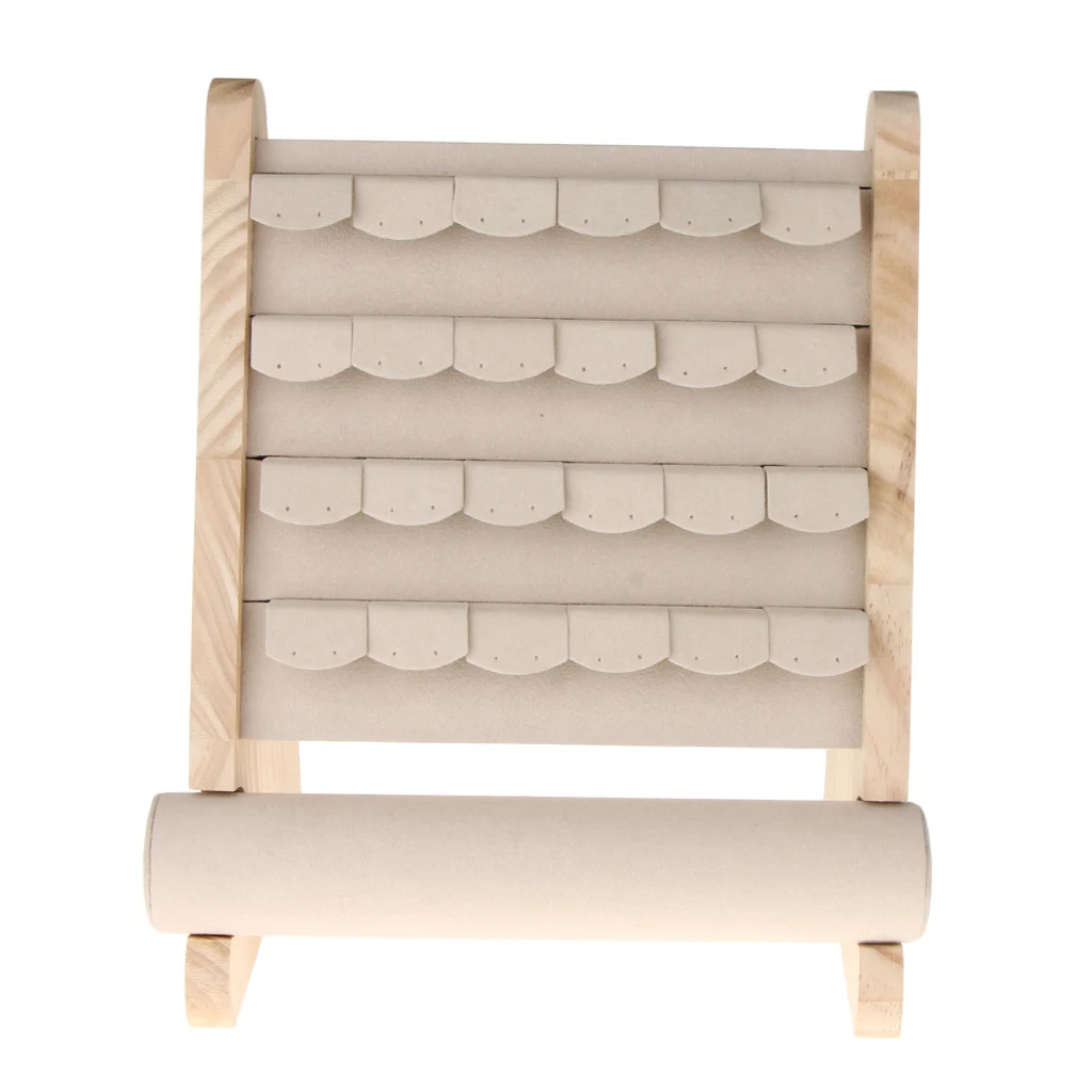 Unfinished Wood Jewellery Organizer Rack Hook Earrings Holder Hanger Necklace Watch Bracelet Stand Display Storage Unfinished Wood Jewellery Organizer Rack Hook Earrings Holder Hanger Necklace Watch Bracelet Stand Display Storage